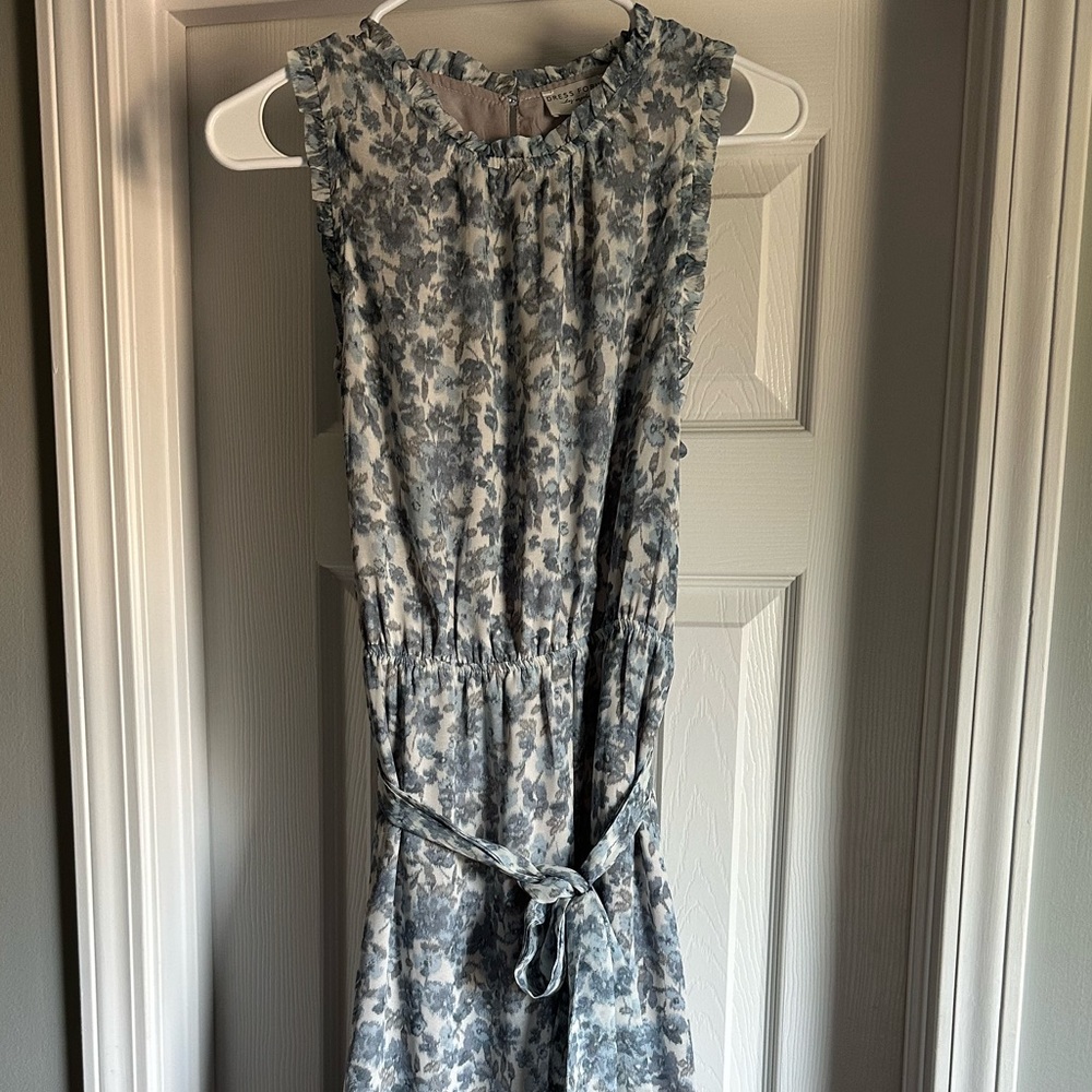 Blue floral midi dress